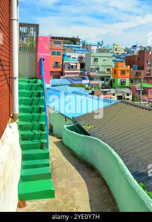 Gamcheon culture Village (coréen : 감천문화마을) est une ville de Gamcheon-dong, district de Saha, Busan, Corée du Sud. Banque D'Images
