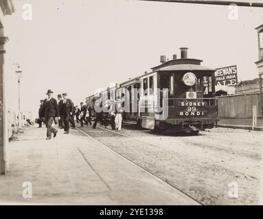 Le premier tramway à vapeur de Bondi, photographié ici c1900 Banque D'Images