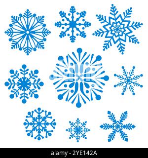 Snowflakes Collection vecteur isolé sur blanc Illustration de Vecteur