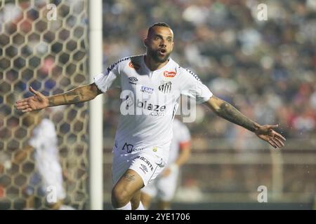 UIT, Brésil. 28 octobre 2024. SP - ITU - 10/28/2024 - B 2024 BRÉSILIEN, ITUANO x SANTOS - le joueur de Santos célèbre son but lors du match contre Ituano au stade Novelli Junior pour le championnat brésilien B 2024. Photo : Reinaldo Campos/AGIF (photo de Reinaldo Campos/AGIF/SIPA USA) crédit : SIPA USA/Alamy Live News Banque D'Images