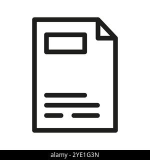 Icône de document. Mise en page simple du formulaire. Conception de feuilles de papier. Graphique vectoriel. Illustration de Vecteur
