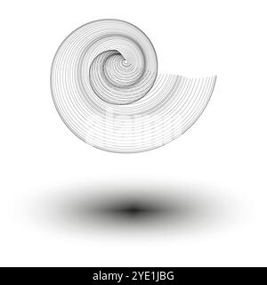Forme spirale abstraite. Répétition circulaire géométrique. Ligne minimaliste Elément de conception vectorielle. Illustration de Vecteur
