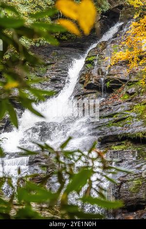 Mud Creek Falls dans Sky Valley, Géorgie, entre Highlands, Caroline du Nord, et Dillard, Géorgie. (ÉTATS-UNIS) Banque D'Images