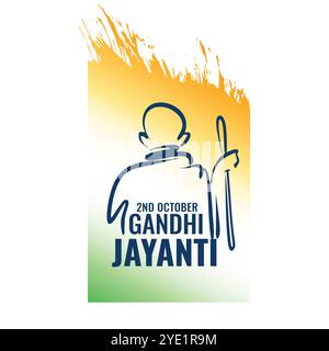 bannière abstraite gandhi jayanti de couleur drapeau indien Illustration de Vecteur