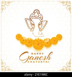 elégant style ganesh chatturthi festival salutation ou invitation carte bannière Illustration de Vecteur