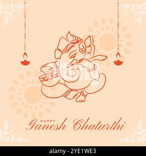 belle conception de lord ganesha pour le festival de ganesh chaturthi Illustration de Vecteur