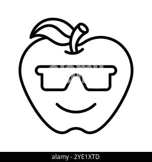 Lunettes sur le visage emoji montrant l'icône concept de cool emoji, fier emoji Illustration de Vecteur