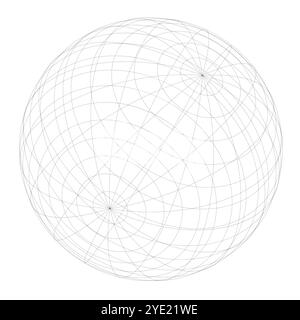 motif géométrique abstrait à quadrillage sphérique Illustration de Vecteur