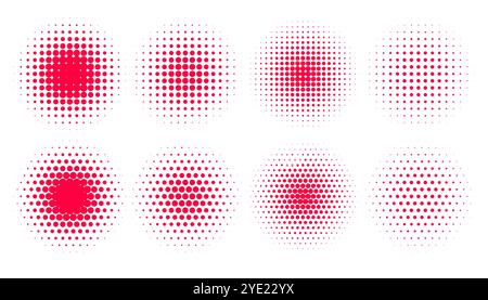 Motif abstrait grunge demi-ton cercles roses Illustration de Vecteur