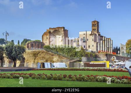 Le temple de Vénus et de Roma est considéré comme le plus grand temple de la Rome antique, Italie, Europe Banque D'Images