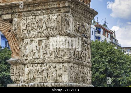 L'Arc de Galère a été construit en 298 à 299 AD, Thessalonique, Grèce. Grugeages Banque D'Images