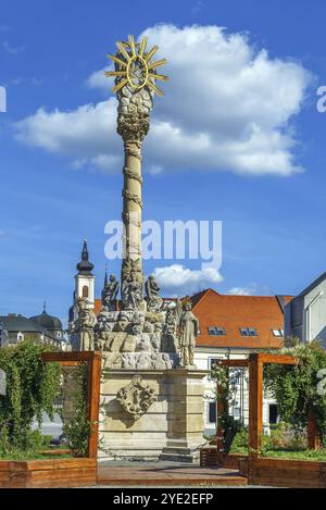 Colonne de la Sainte Trinité sur la place principale de Trnava, Slovaquie, Europe Banque D'Images