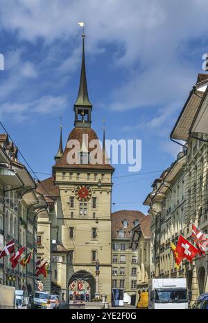 La Kafigturm est une tour médiévale dans le centre de Berne, Suisse, Europe Banque D'Images