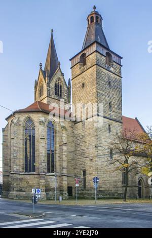 La Kaufmannskirche préparée Gregor (église Saint-Grégoire) est une église paroissiale gothique du XIVe siècle située sur la place Anger à Erfurt, en Allemagne, en Europe Banque D'Images