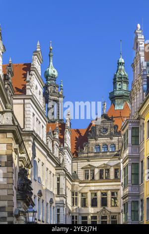 Château de Dresde ou Palais Royal est l'un des plus anciens bâtiments de Dresde, Allemagne, Europe Banque D'Images