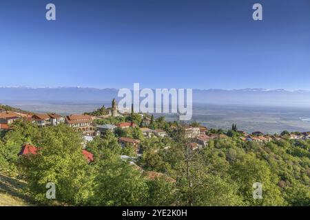 Vue du centre-ville de Signagi à Kakheti, Géorgie, Asie Banque D'Images