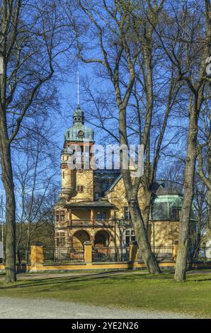 Villa Lusthusporten, également appelée villa Wicanderska, villa Brinckska et villa Liljevalchska, est une maison de marchand du XIXe siècle située sur Djurgarden à Stoc Banque D'Images