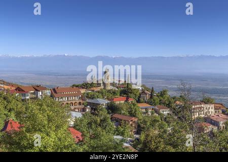 Vue du centre-ville de Signagi à Kakheti, Géorgie, Asie Banque D'Images