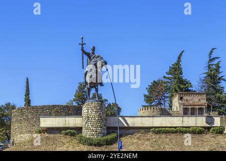 Statue du roi Erekle (Héraclius) II à Telavi, Géorgie, Asie Banque D'Images