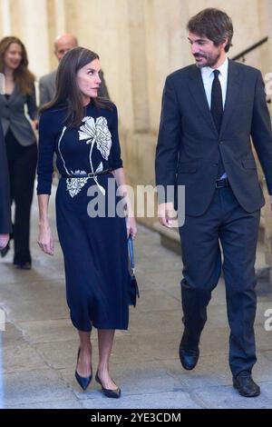 Madrid, Espagne. 29 octobre 2024. La reine Letizia d'Espagne assiste à l'ouverture de l'exposition 'Goya x Lita Cabellut. Les absurdités. Misère de l'humanité, c'est votre faute" à Real Academia de Bellas Artes de San Fernando le 29 octobre 2024 à Madrid, Espagne. Crédit : album/Alamy Live News Banque D'Images