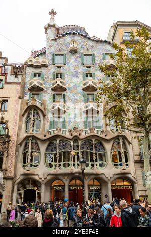 Casa Batillo, Antonio Gaudi, Barcelone, Espagne Banque D'Images