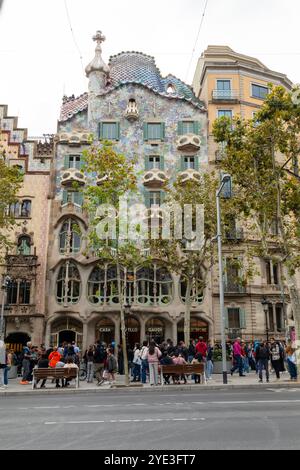 Casa Batillo, Antonio Gaudi, Barcelone, Espagne Banque D'Images