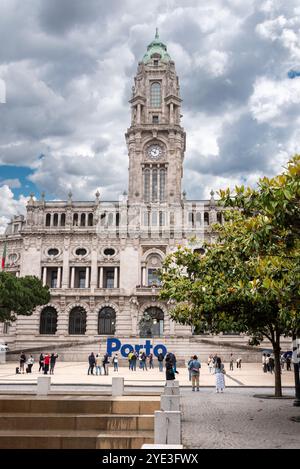 Porto, Portugal - 29 mai 2024 - façade de l'hôtel de ville de Porto, Portugal Banque D'Images