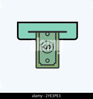 Image d'art vectorielle d'icône de retrait d'espèces. Illustration de Vecteur