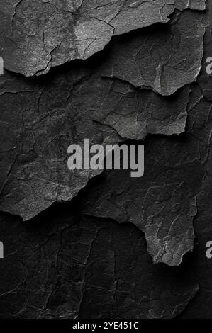 Mur de béton fissuré recouvert de texture de ciment noir comme fond pour la conception.mur antique avec peinture fissurée rugueuse, vieux fond de texture de fresque Banque D'Images