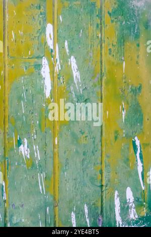 Porte colorée abstraite texturée verte et jaune Banque D'Images