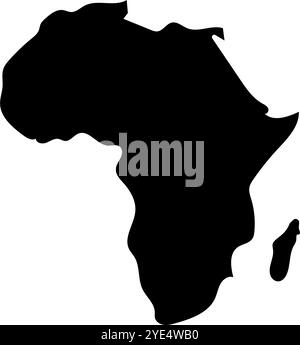 Icône de silhouette de la carte du continent africain. Vecteur modifiable. Illustration de Vecteur