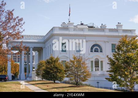 Washington, États-Unis. 29 octobre 2024. La Maison Blanche est vue à Washington DC. (Photo de Aaron Schwartz/Sipa USA) crédit : Sipa USA/Alamy Live News Banque D'Images