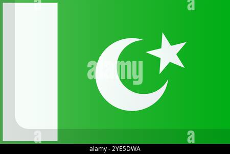 Icône du drapeau du Pakistan moderne. Vecteur modifiable. Illustration de Vecteur