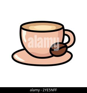 Charmante tasse à café Vector Clip Art pour des conceptions de boissons confortables Illustration de Vecteur