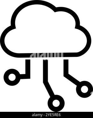 Icône de gestion du stockage Cloud. Vecteur modifiable. Illustration de Vecteur