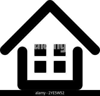 Simple quatre fenêtres maisons icônes. Vecteur modifiable. Illustration de Vecteur