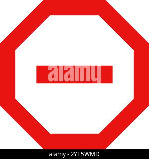 Icône octogonale d'interdiction d'entrée dans le véhicule. panneau de signalisation routière. Vecteur modifiable. Illustration de Vecteur