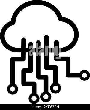 Icône du système de réseau Cloud. Vecteur modifiable. Illustration de Vecteur