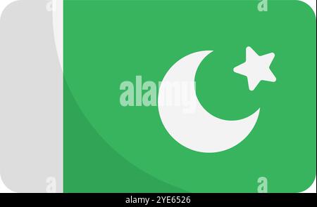 Drapeau design plat du Pakistan. Vecteur modifiable. Illustration de Vecteur