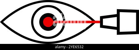 Icône LASIK simple. Chirurgie oculaire. Vecteur modifiable. Illustration de Vecteur