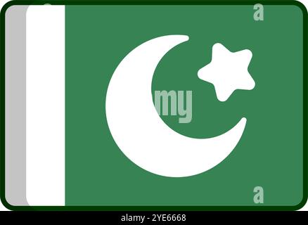 Icône de drapeau pakistanais simple. Vecteur modifiable. Illustration de Vecteur