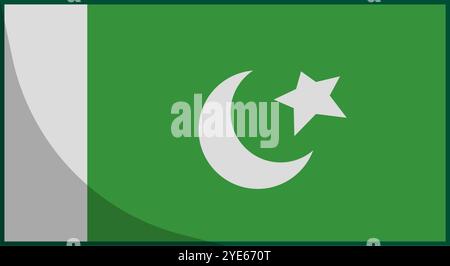 Drapeau pakistanais moderne. Etat islamique. Pakistan. Vecteur modifiable. Illustration de Vecteur