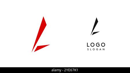 Stylo pinceau simple lettre l dans un style typographique asiatique. Logo monogramme pour l'emballage de nourriture et de boisson, cuisine asiatique, restaurants, design graphique Illustration de Vecteur