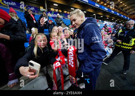 Oslo 20241029. La norvégienne Ada Hegerberg après le match de qualification pour le Championnat d'Europe féminin entre la Norvège et l'Albanie au stade Ullevaal. Photo : Beate Oma Dahle / NTB Banque D'Images