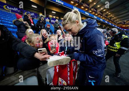 Oslo 20241029. La norvégienne Ada Hegerberg après le match de qualification pour le Championnat d'Europe féminin entre la Norvège et l'Albanie au stade Ullevaal. Photo : Beate Oma Dahle / NTB Banque D'Images