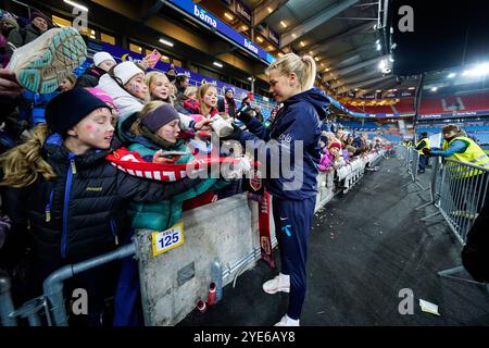 Oslo 20241029. La norvégienne Ada Hegerberg après le match de qualification pour le Championnat d'Europe féminin entre la Norvège et l'Albanie au stade Ullevaal. Photo : Beate Oma Dahle / NTB Banque D'Images