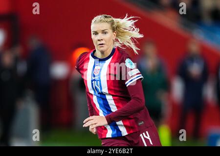 Oslo 20241029. La norvégienne Ada Hegerberg lors du match de qualification du Championnat d'Europe de football féminin entre la Norvège et l'Albanie au stade Ullevaal. Photo : Beate Oma Dahle / NTB Banque D'Images