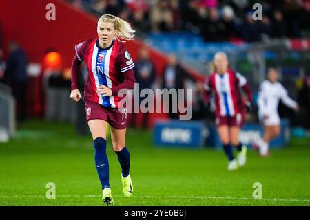 Oslo 20241029. La norvégienne Ada Hegerberg lors du match de qualification du Championnat d'Europe de football féminin entre la Norvège et l'Albanie au stade Ullevaal. Photo : Beate Oma Dahle / NTB Banque D'Images