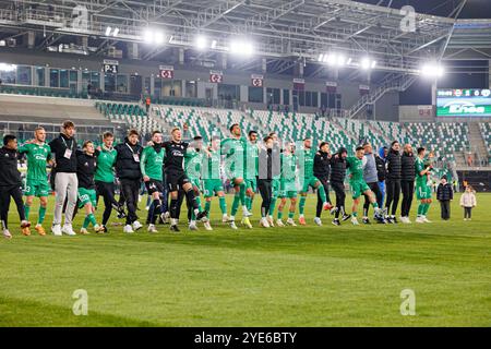 Équipe de Radomiak vu en action lors du match PKO BP Ekstraklasa entre les équipes de Radomiak Radom et Puszcza Niepolomice au Stadion Miejski im. Braci Czachorow. Banque D'Images