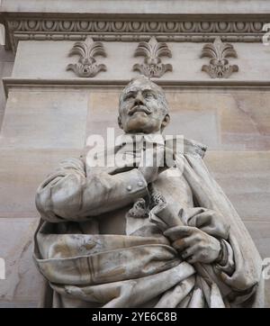 Lope de Vega (1562-1635) Statue d'écrivain espagnol de Manel Fuxà Leal en 1892. Bibliothèque nationale d'Espagne. Madrid. Banque D'Images